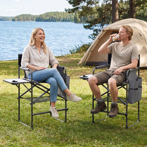 Tall Director Chair 26" Seat Height with Side Table