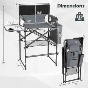 Tall Director Chair 26" Seat Height with Side Table
