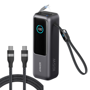 Anker Laptop Power Bank (25K, 165W, Built-In and Retractable Cables)