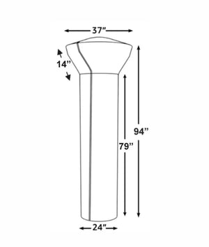 Full-Length Outdoor Vinyl Cover for Fire Sense LPG Patio Heaters with 31-33" Round Reflectors