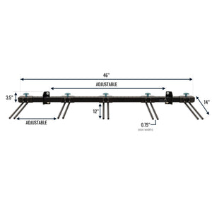 Solitude Ski Rack | Adjustable Wall Storage System | Holds 10 Pairs of Skis