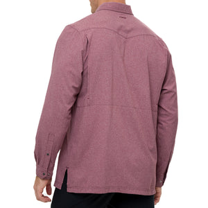 Maroon Pearl Snap Shirt | Long Sleeve