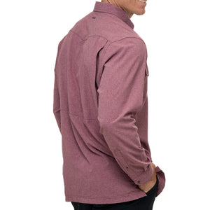 Maroon Pearl Snap Shirt | Long Sleeve
