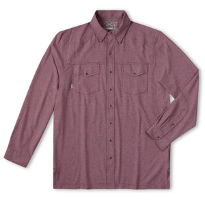 Maroon Pearl Snap Shirt | Long Sleeve