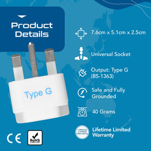 UK, England Travel Adapter - Type G - 3 Pack (GP-7)