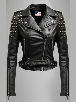 Gemma Black Biker Leather Jacket