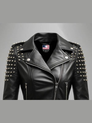 Gemma Black Biker Leather Jacket