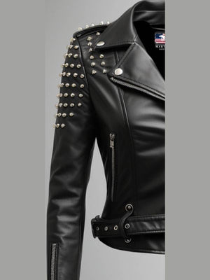 Gemma Black Biker Leather Jacket