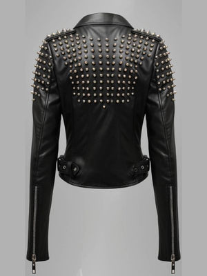 Gemma Black Biker Leather Jacket