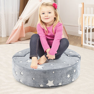 2-in-1 Convertible Glow in the Dark Kids Sofa with Removable Washable Cover-Gray