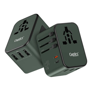 All-In-One International Travel Adapter Plug - 2 USB-C (PD & QC) - 3 USB Ports (UP-11KU)