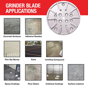 10" Grinding Wheel Diamond 20 Segments Concrete Floor Grinder Disc Blade for Leveling, Coating Removal, and Surface Prep - TRAPSKI