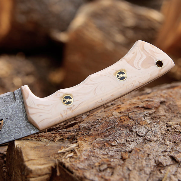 Breeze Gut Hook Knife with Mother of Pearl Handle