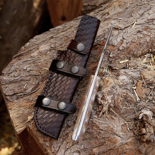 Fusion Gut Hook Hunting Knife with Mother of Pearl Handle