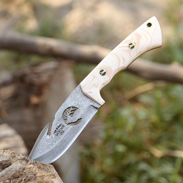 Breeze Gut Hook Knife with Mother of Pearl Handle