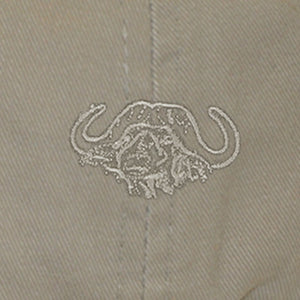 Adjustable Twill Cap with Embroidered Buffalo Logo - Khaki