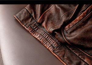 Vintage Genuine Cowhide Leather Jacket Men