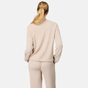 Women's Ripple Knit Long Sleeve Pullover Top