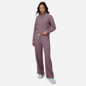 Women's Ripple Knit Long Wide Leg Pant