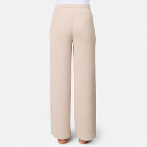Women's Ripple Knit Long Wide Leg Pant