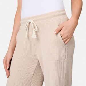 Women's Ripple Knit Long Wide Leg Pant