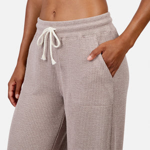 Women's Ripple Knit Long Wide Leg Pant