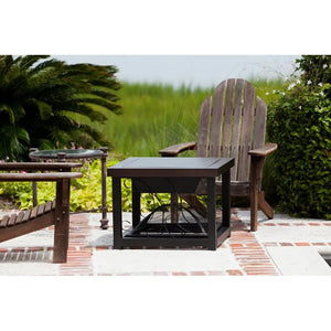 Hammer Tone Bronze Finish Cocktail Table Fire Pit