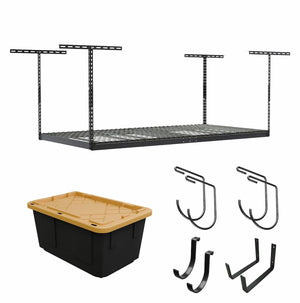 4' x 8' Overhead Garage Storage Bundle w/ 5 Bins (Yellow)