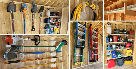 Deluxe Shed Kit, Garden Yard Tool Rack, Outdoor Storage, Garden Tool Storage, Shed Accessories, Yard Tool Rack