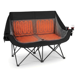 Heated Double Camping Chair with 4 Heating Zones