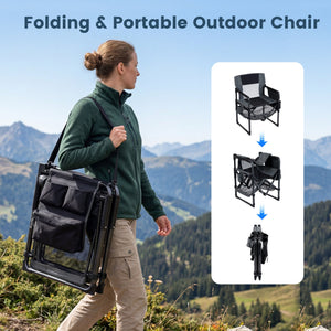 Camping Chair Heavy Duty with Cup Holder and Bottle Opener