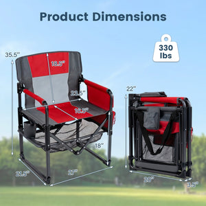 Camping Chair Heavy Duty with Cup Holder and Storage