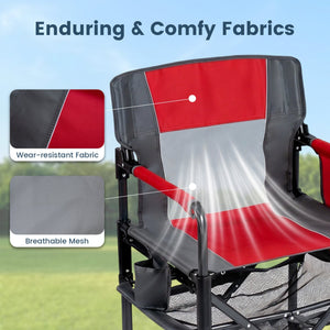 Camping Chair Heavy Duty with Cup Holder and Storage