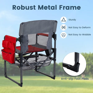 Camping Chair Heavy Duty with Cup Holder and Storage