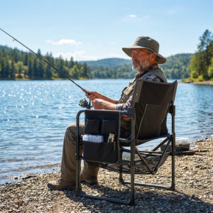 Camping Chair Heavy Duty with Cup Holder and Storage
