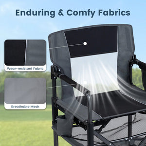 Camping Chair Heavy Duty with Cup Holder and Storage