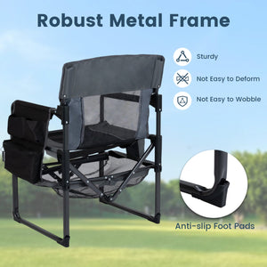 Camping Chair Heavy Duty with Cup Holder and Storage