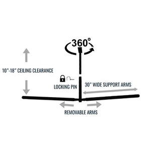 Hi-Port 2 | Ladder Adjustable Ceiling Storage Rack | Double | Holds 150 lbs