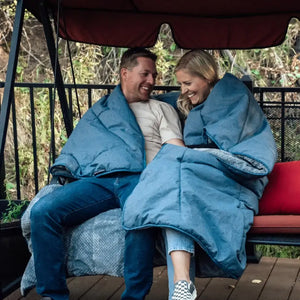 Homestead Cabin Comforter Blanket Queen - Blue