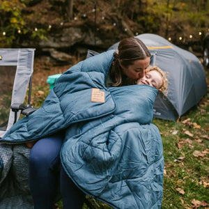 Homestead Cabin Comforter Blanket Queen - Blue