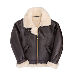 Men’s Shearling B3 Fur Hoodie Style Bomber Coat