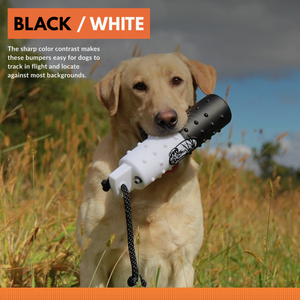 HuntEmUp Hunting Dog Training Kit – 6 Pack 2" Variety Retriever Bumpers with Throw Ropes & Mesh Bumper Bag