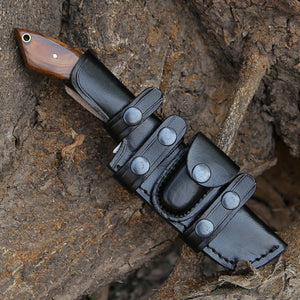 Morph Damascus Knife with Exotic Rose Wood & Resin Handle