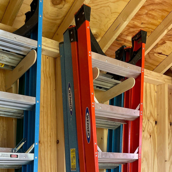 Step Ladder Organizer, Shed Storage System, Yard Tool Organizer, Garden tool rack, Shed Tool Rack - TRAPSKI, LLC