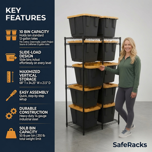 12 Gallon Storage Bin Rack with Bins