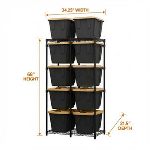 12 Gallon Storage Bin Rack with Bins