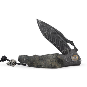 Feoh VG10 Damascus Pocket Knife with Maple Burl Handle