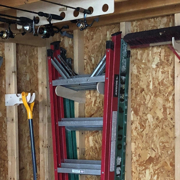 Step Ladder Organizer, Shed Storage System, Yard Tool Organizer, Garden tool rack, Shed Tool Rack - TRAPSKI, LLC