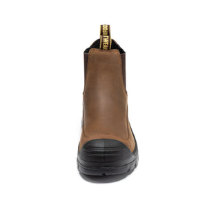 ROCKROOSTER Woodland Brown 6 inch Composite Toe Pull-on Leather Work Boots AK664