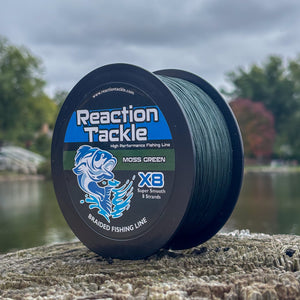 Reaction Tackle X8 Braided Fishing Line - Moss Green 8 Strand